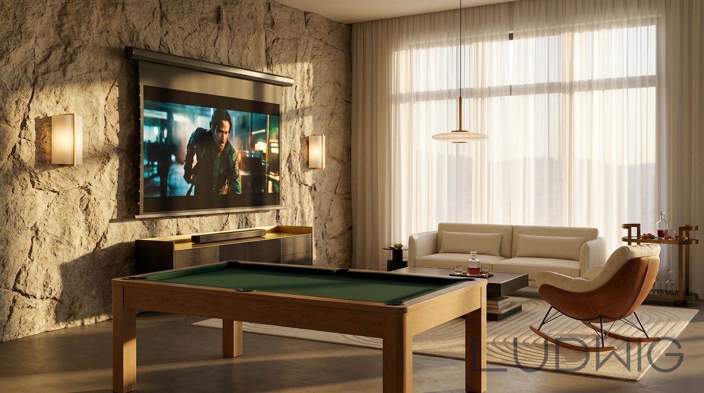 Stone Accent Billiard Room